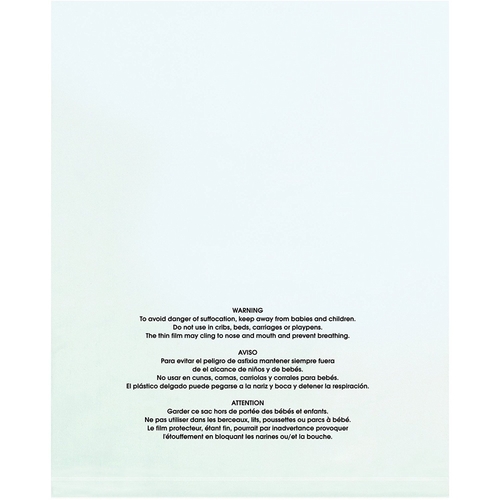 Box Partners PBM14201100 14 x 20 in. - 1 Mil Flat Suffocation Warning 