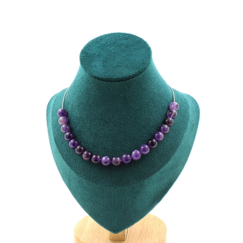 Amethyst 20 beads  8 mm necklace.