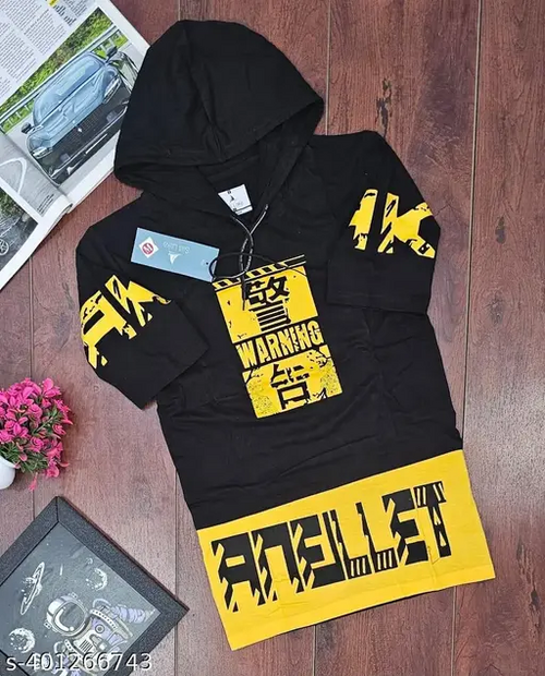 Mens Half Sleeve Hoodies Cotton Blend Tshirts, 