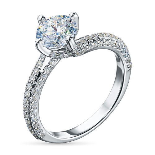 White Gold Ring with 97 Round-Cut Lab-Created Diamonds 1.679 CT.TW