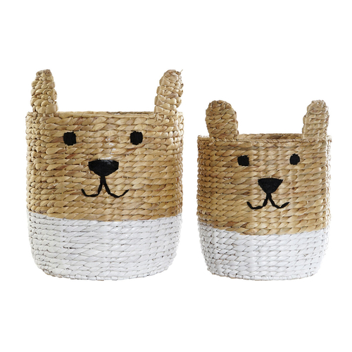 Basket set DKD Home Decor Rabbit Children's Rushes (35 x 35 x 45 cm)