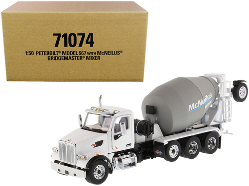 Peterbilt 567 with McNeilus Bridgemaster Mixer White and Gray 1/50