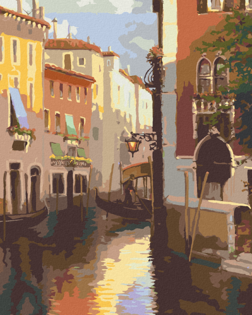 Zuty - Paint by Numbers – VENICE AND A GONDOLA ON THE RIVER BETWEEN