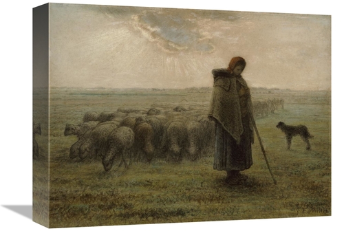 Global Gallery GCS-454785-1216-142 12 x 16 in. Shepherdess & Her Flock