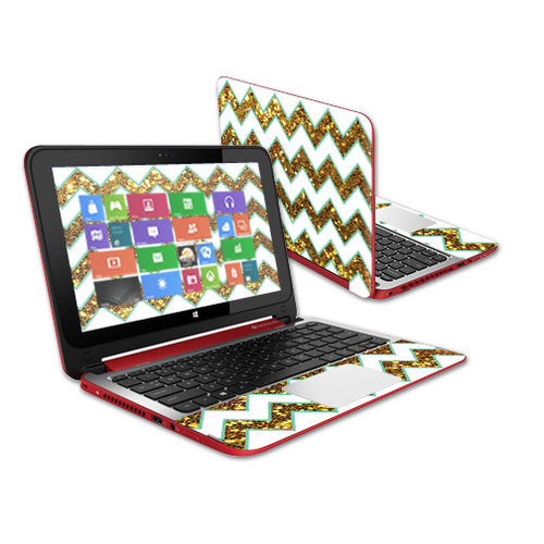 MightySkins HPPX36011-Glitzy Chevron Skin for HP Pavilion X360 11.6 in