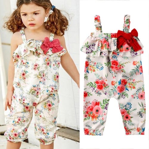 2018 Baby Girls Kids Floral Rompers Playsuit