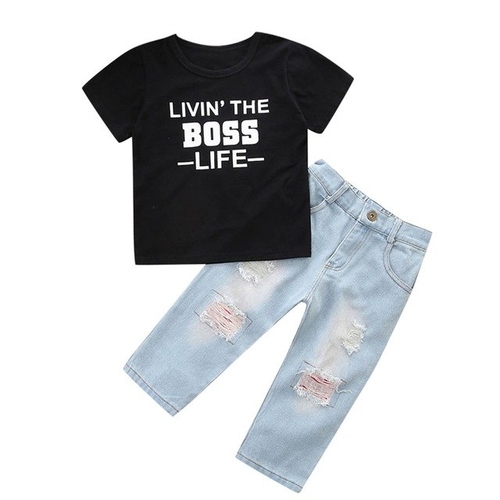 Summer Clothes For Boys Children Letter Print