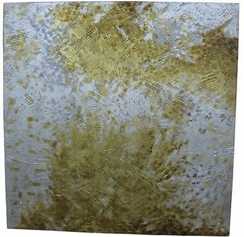 Bassett 7300-467 48 x 48 in. Silver & Gold Canvas Wall Art