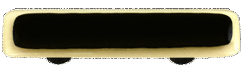 Hot Knobs HK5057-PA French Vanilla Border with Black Rectangle Glass C