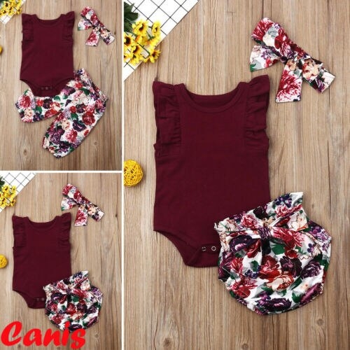 Pudcoco Newborn Baby Girl Tops Romper Floral