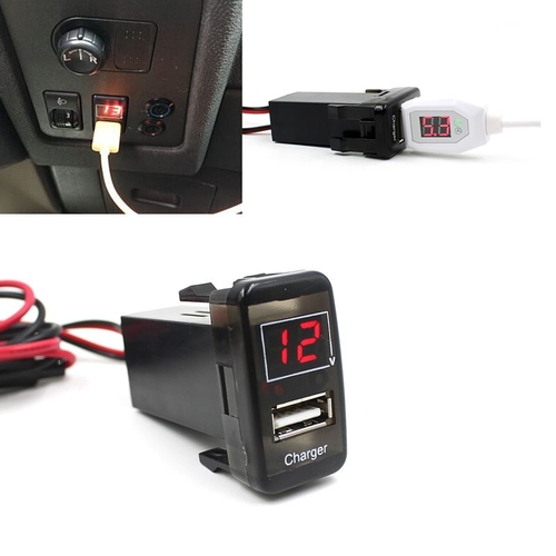 Car 5V 2.1A USB Port Dashboard Voltmeter Phone