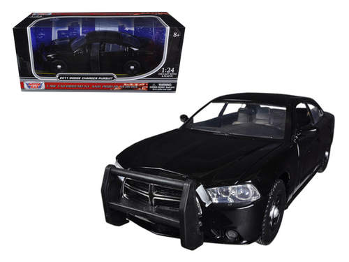 2011 Dodge Charger Pursuit Slick Top Unmarked Police Car Black 1/24