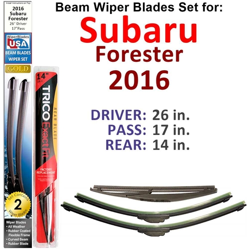 Subaru forester 2016 2024 wiper blades