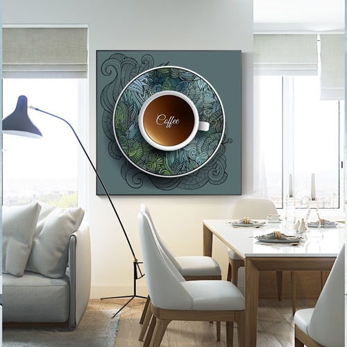 Abstract Oil Painting Ethnic Coffee Round Canvas