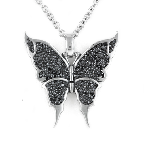 Black & Bright Butterfly Necklace