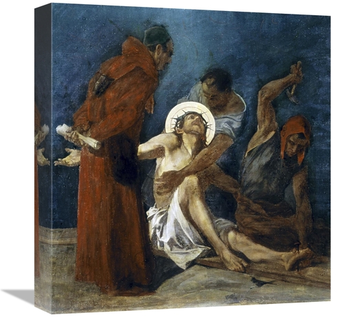 Global Gallery GCS-277550-16-142 16 in. Jesus Is Nailed To the Cross&#
