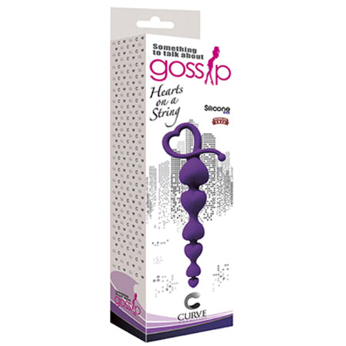 Gossip Hearts on a String Anal Beads Violet