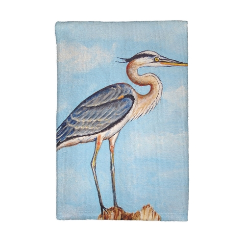 Betsy Drake KT627 Blue Heron on Stump Kitchen Towel