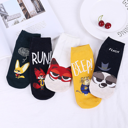 Summer Spring Fashion Cartoon fox Sock  Women