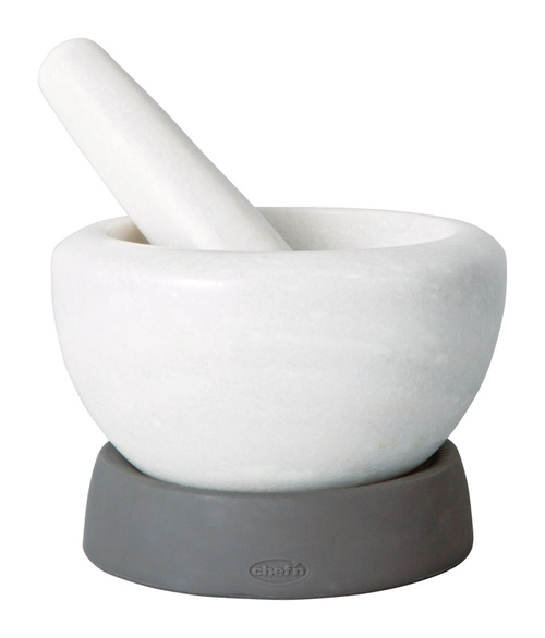 Chefn 6587463 Mortar & Pestle, White & Gray