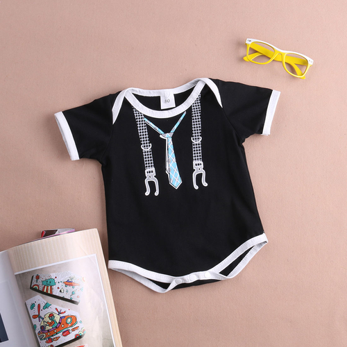 Baby Boys Bowtie Bodysuit Cute Infant Kids Baby