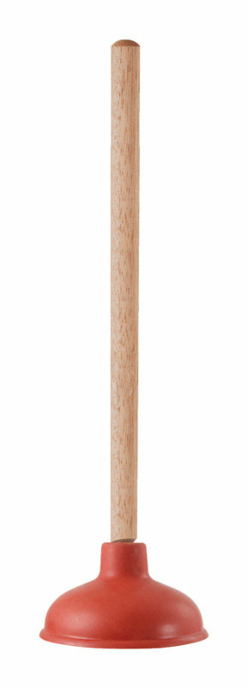 LDR 4824876 16 in. x 5 in. Dia. Plunger with Wooden Handle, Rubber