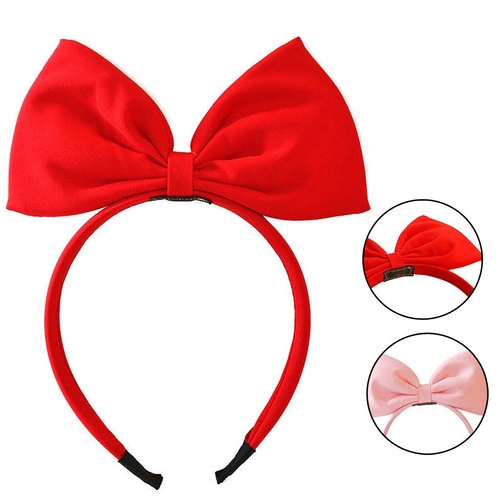 bow Plush hair band reddish pink costume birthday