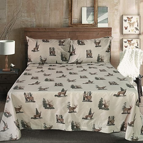 BRT -Whitetail Dreams Deer - Zoonotic Rustic Modern Sheet Set