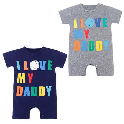 Summer Infant Baby Boys Girls Short Sleeve Letter