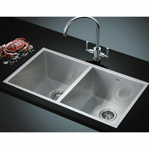 820x457mm Handmade Stainless Steel Sink with Waste and Drain Plug -