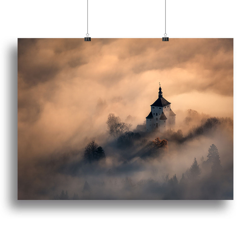 Castle In Fire Canvas Print or Poster