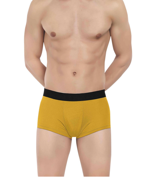 Men Spandex solid trunks (Size-36inches) (Color-YELLOW)