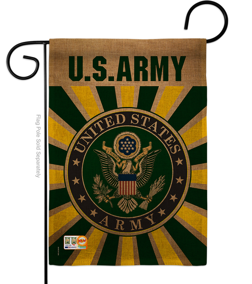 Breeze Decor BD-MI-G-108396-IP-DB-D-US18-UA 13 x 18.5 in. Army Burlap 