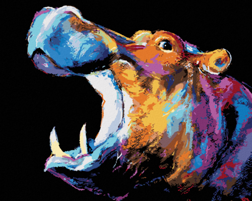 Paint by Numbers - COLOURFUL HIPPO II