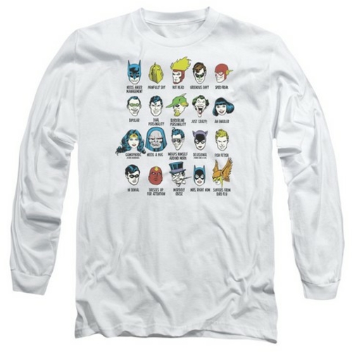Trevco Dc-Superhero Issues - Long Sleeve Adult 18-1 Tee - White & 2X