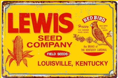 Lewis Seed Company Advertising Metal  8 x 12 Tin Sign