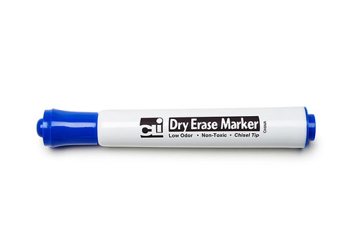 12Ct Blue Chisel Tip Dry Erase Markers Barrel Style