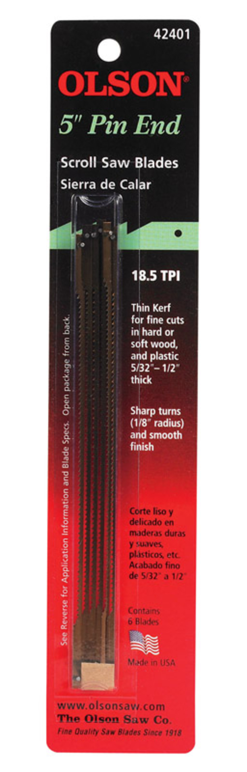 Blackstone Industries 2034171 5 in. Pin End Scroll Saw Blade - Card of