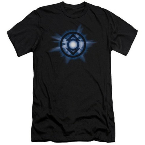 Trevco Green Lantern-Indigo Glow Short Sleeve Adult 30-1 Tee, Blac