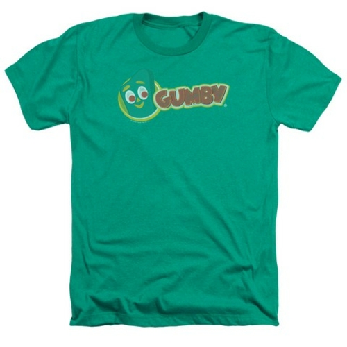 Trevco Gumby-Logo Adult Heather Tee, Kelly Green - Large