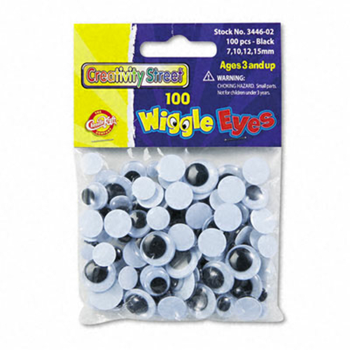 Creativity Street 3446-02 Wiggle Eyes Assortment- Assorted Sizes- Blac