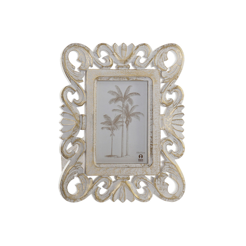 Photo frame DKD Home Decor White Wood Crystal MDF Wood 21 x 2,5 x 27