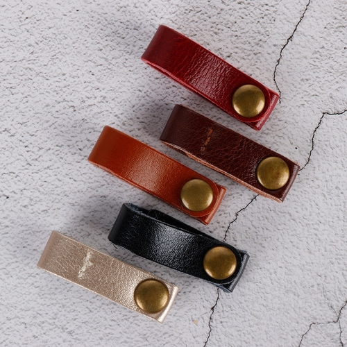 2019NEW 1PC 9cm PU Leather Cable Clip Fixer Holder