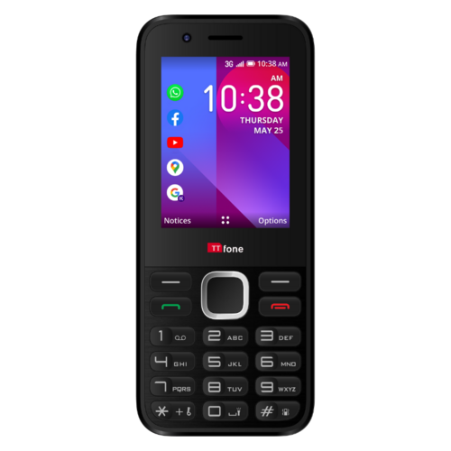 TTfone TT240 Simple Easy to use Mobile with USB Cable, O2 SIM Card