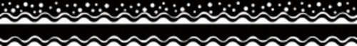 Barker Creek LL-999 Happy Double-Sided Border & Scalloped Edge - Black