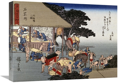 Global Gallery GCS-277993-22-142 22 in. Kusatsu, Coolies Resting a