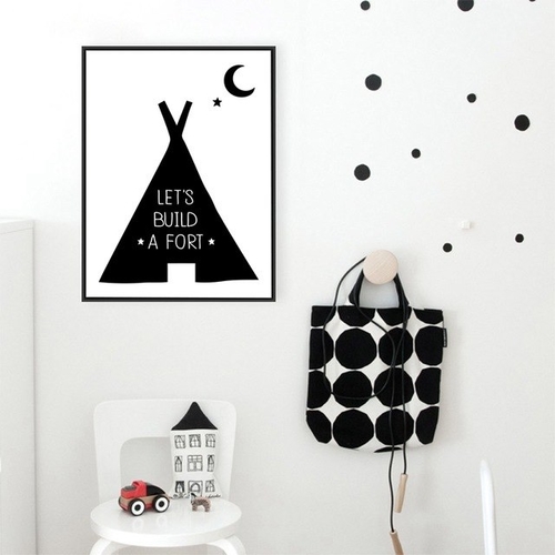 Let's build a fort Nursery Quote Canvas Art Print