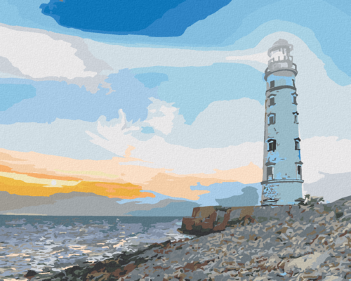 Paint by Numbers - A SHINING LIGHTHOUSE BY THE SEA