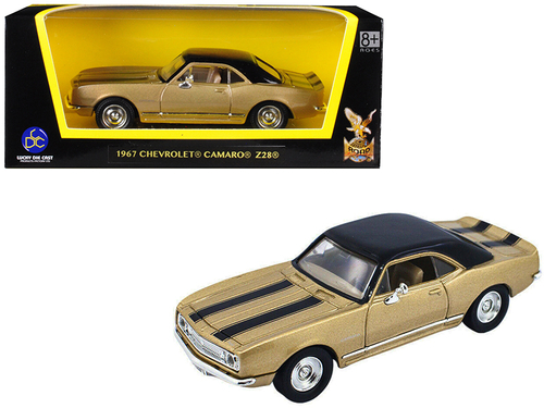 1967 Chevrolet Camaro Z-28 Gold with Black Stripes and Black Top 1/43