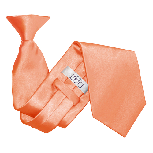 Plain Satin Clip-On Tie - Coral